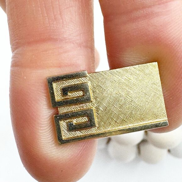 Swank Greek Key Cufflinks Vintage Gold Tone MCM Wedding Fancy Dapper - Picture 2 of 6